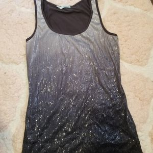 COPY - Gray to black ombre sequin tank